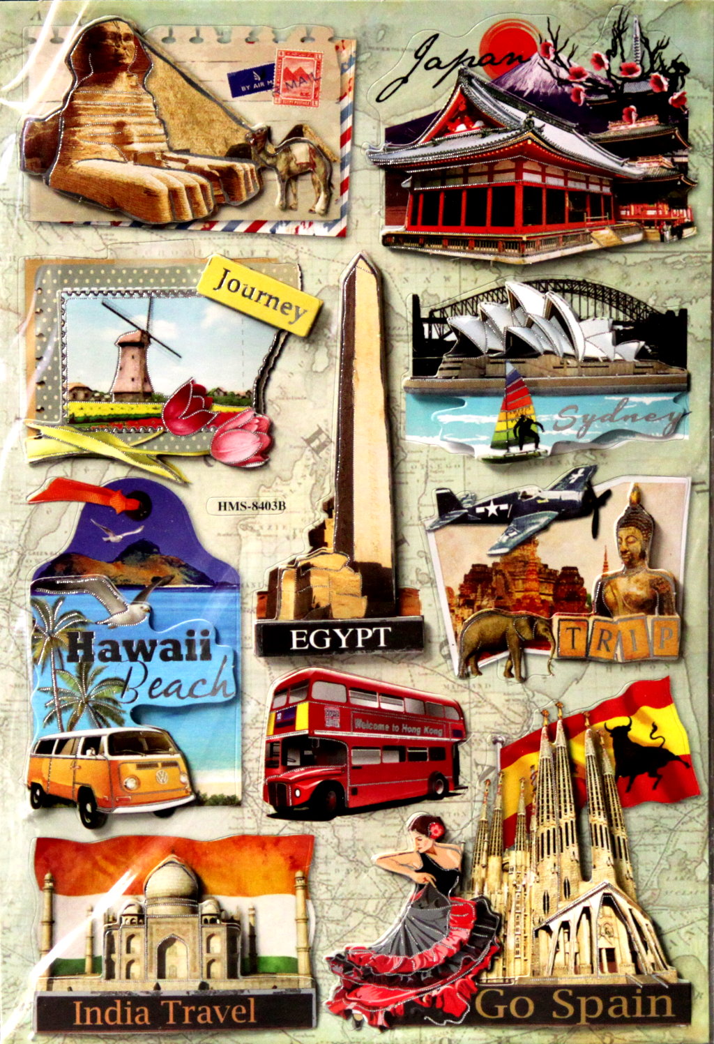 Spain Travel Scrapbook Stickers