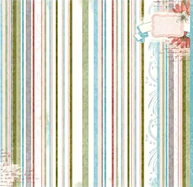 BoBunny Garden Journal Stripes  12 x 12 Double-Sided Cardstock Paper