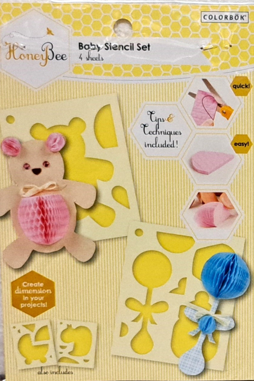 Colorbok Honey Bee Baby 4pc Stencil Set