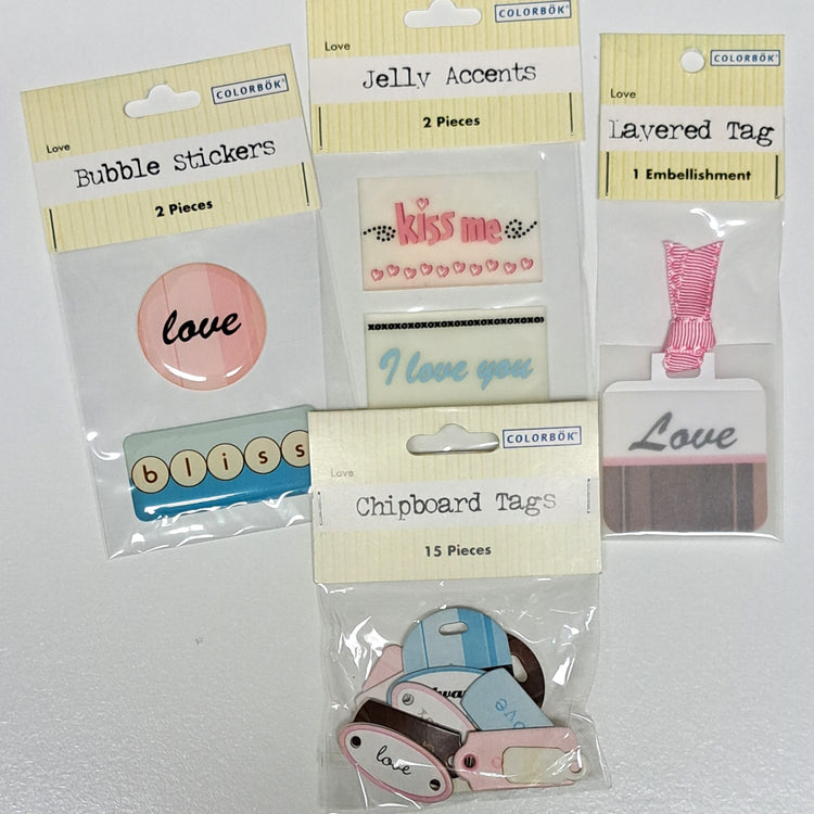 Colorbok Love Themed 4pc Embellishment Pack