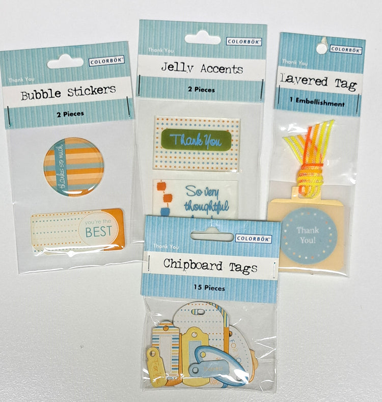 Colorbok Thank You Themed 4pc Embellishment Pack