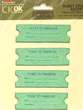 Creative Keepsakes Ticket To Paradise Stub Adhesive Accent Stickers