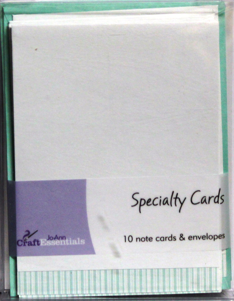 JoAnn Craft Essentials Aqua Striped Edge Specialty Note Cards