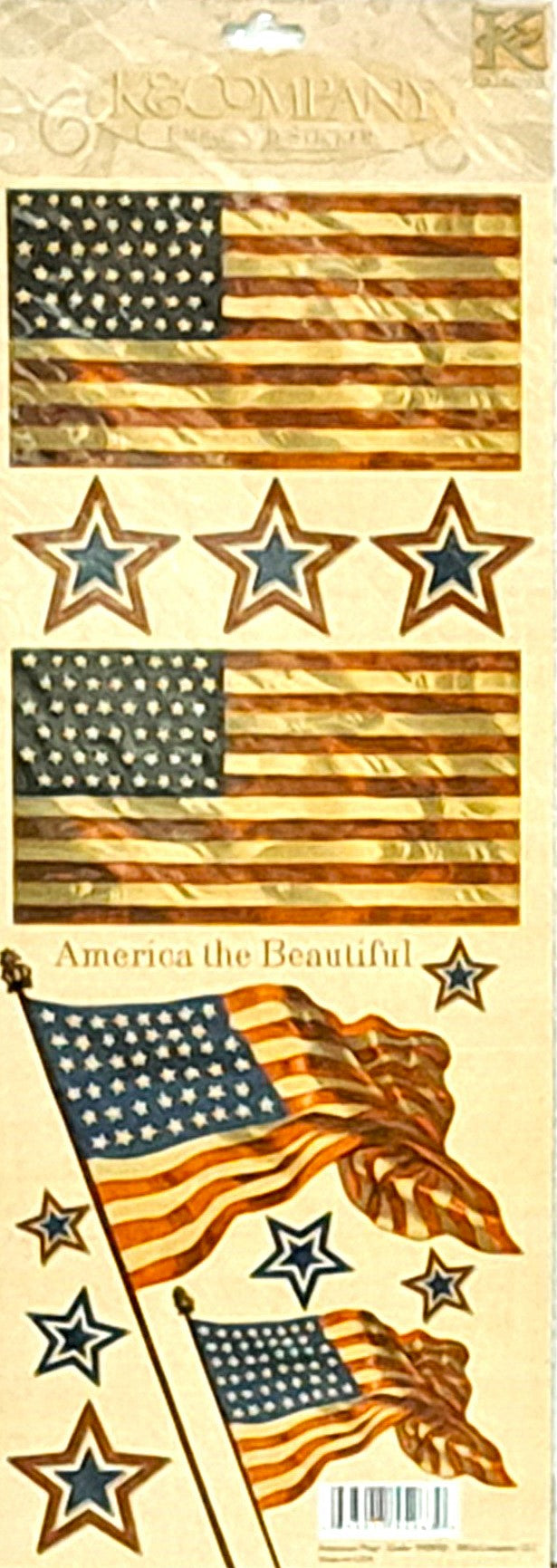 K & Company American Flags Embossed Stickers