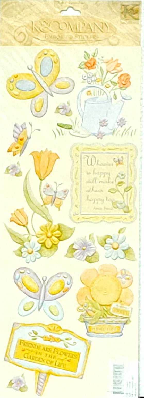 K & Company Garden Images Embossed Stickers