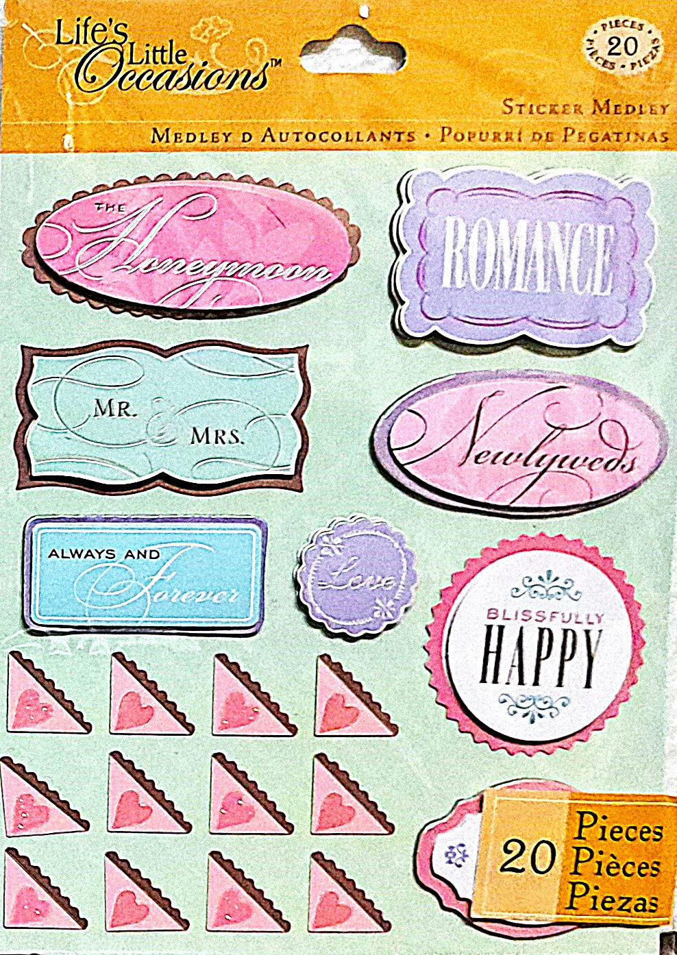 K & Company Life's Little Occasions Honeymoon Dimensional Stickers Medley