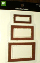 Making Memories Rectangle Tan Leather Label Holders