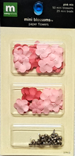 Making Memories Pink Mix Mini Blossoms Paper Flowers