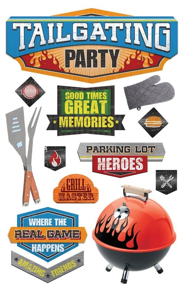 Paper House 3D Dimensional Tailgating Party Stickers