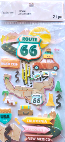 Recollections 21pc Route 66 Dimensional Stickers