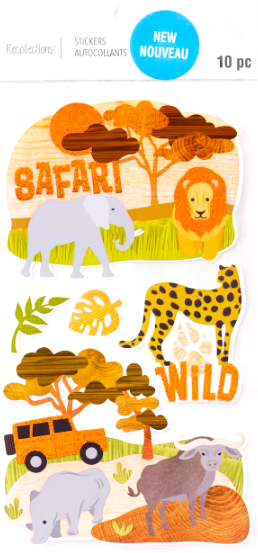 Recollections 10pc Safari Flat Stickers