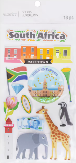 Recollections 13pc South Africa Dimensional Stickers