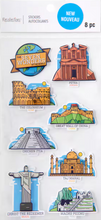 Recollections 8pc The Seven Wonders Of The World Dimensional Stickers