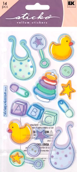 Sticko Baby Boy Vellum Flat Stickers