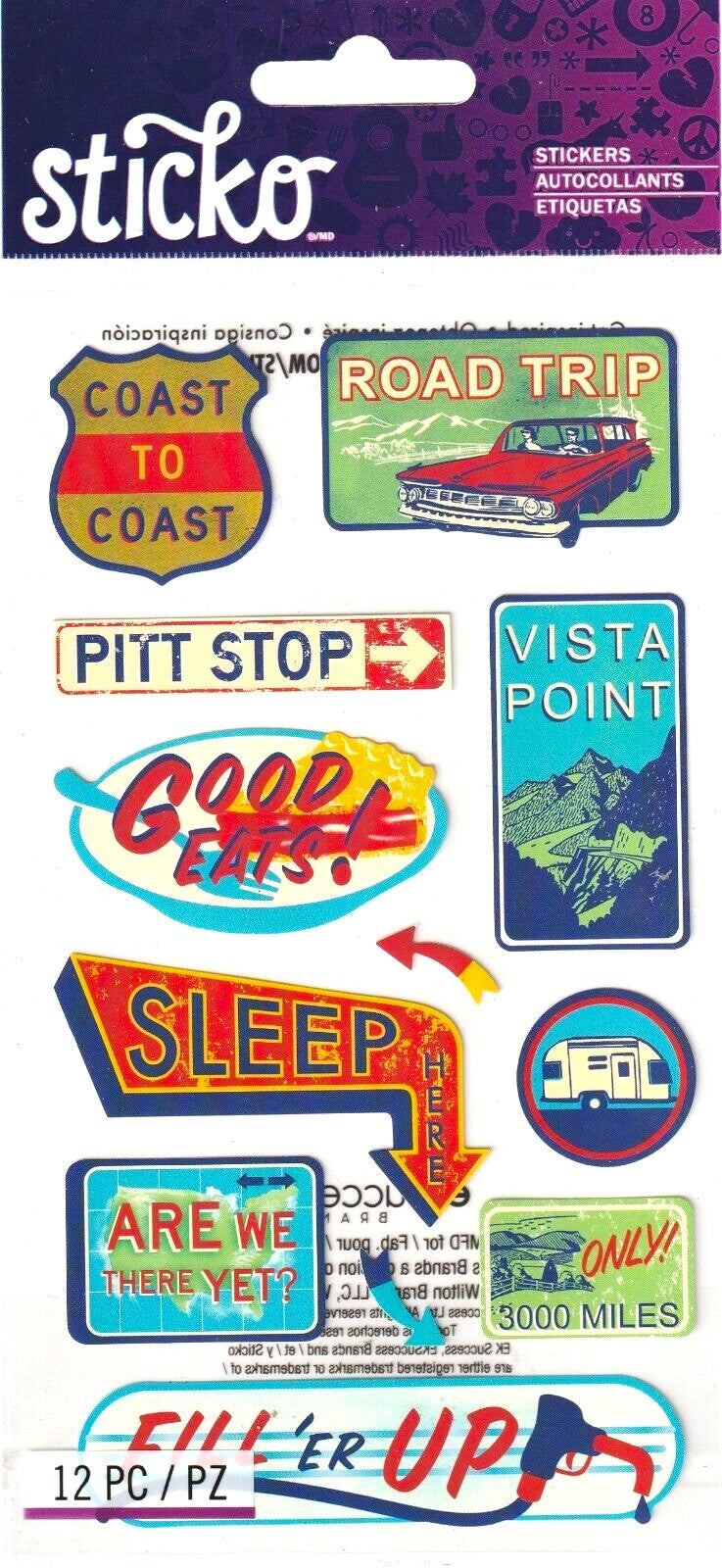 Sticko Coast To Coast Flat Stickers