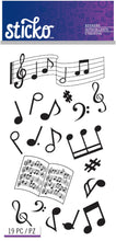 Sticko Silhouette Musical Notes Flat Stickers