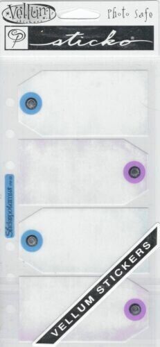 Sticko Vellum Blue Purple Tags Stickers