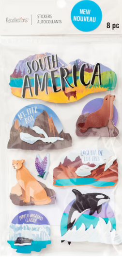 Recollections 8pc South America Dimensional Stickers