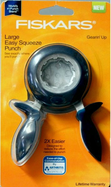 Fiskars Large Easy Squeeze Gearin Up Punch - SCRAPBOOKFARE