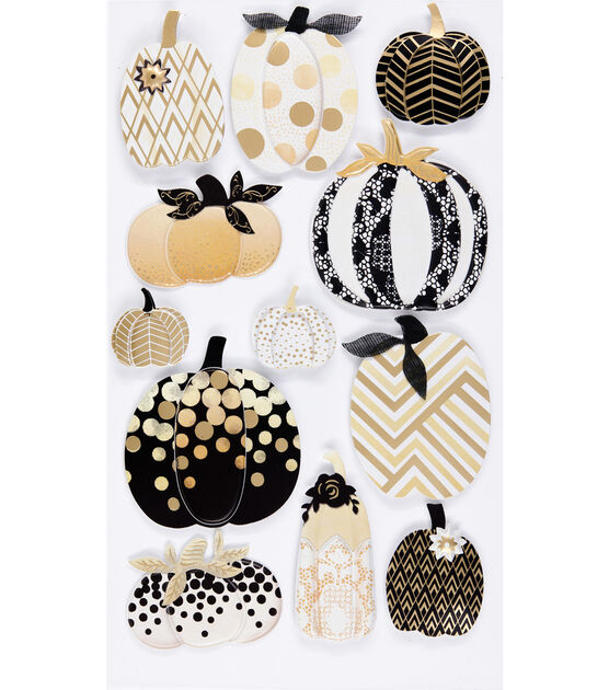 Jolee's Boutique Metallic Pumpkins Dimensional Stickers