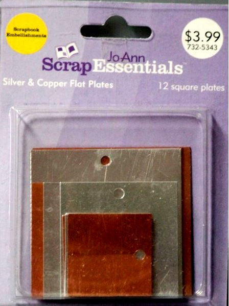 JoAnn Scrap Essentials Silver And Copper Flat Plates - SCRAPBOOKFARE