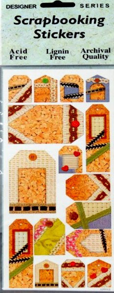 Stickerking Designer Series Corkboard Tags Scrapbook Stickers