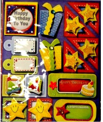 Miss Elizabeth's Happy Birthday Dimensional Stickers Embellishments - SCRAPBOOKFARE