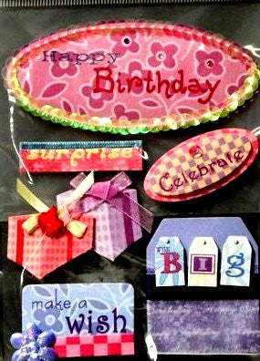 Miss Elizabeth's Birthday Dimensional Stickers Embellishments - SCRAPBOOKFARE