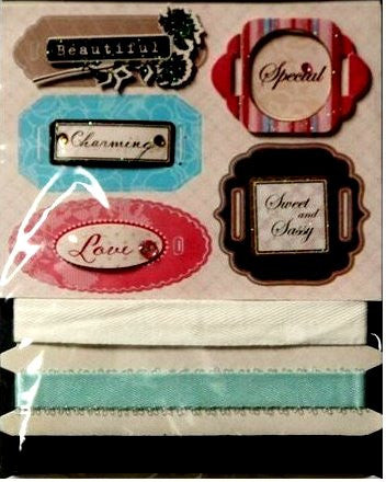 Miss Elizabeth's Premium Wedding And Love Dimensional Stickers And Ribbons Embellishments - SCRAPBOOKFARE