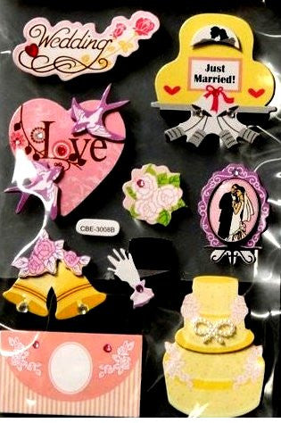 Special Moments Premium Chipboard Wedding And Love Dimensional Stickers Embellishments