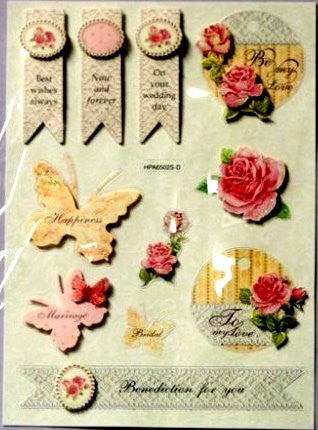 Miss Elizabeth's Wedding And Love Dimensional Stickers Embellishments - SCRAPBOOKFARE