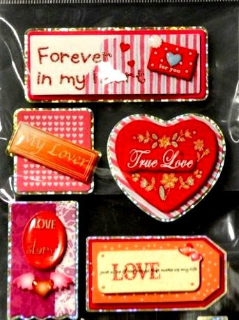 Miss Elizabeth's Wedding And Love Dimensional Stickers Embellishments - SCRAPBOOKFARE