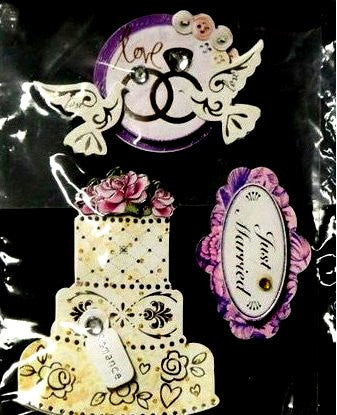 Deluxe Dimensional Bling Wedding Stickers - SCRAPBOOKFARE