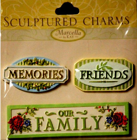 K & Company Marcella K Family Names Sculptured Charms - SCRAPBOOKFARE