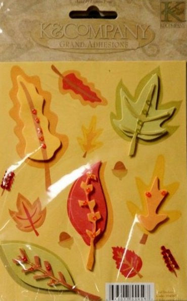 K & Company Leaf Grand Adhesions Dimensional Stickers - SCRAPBOOKFARE