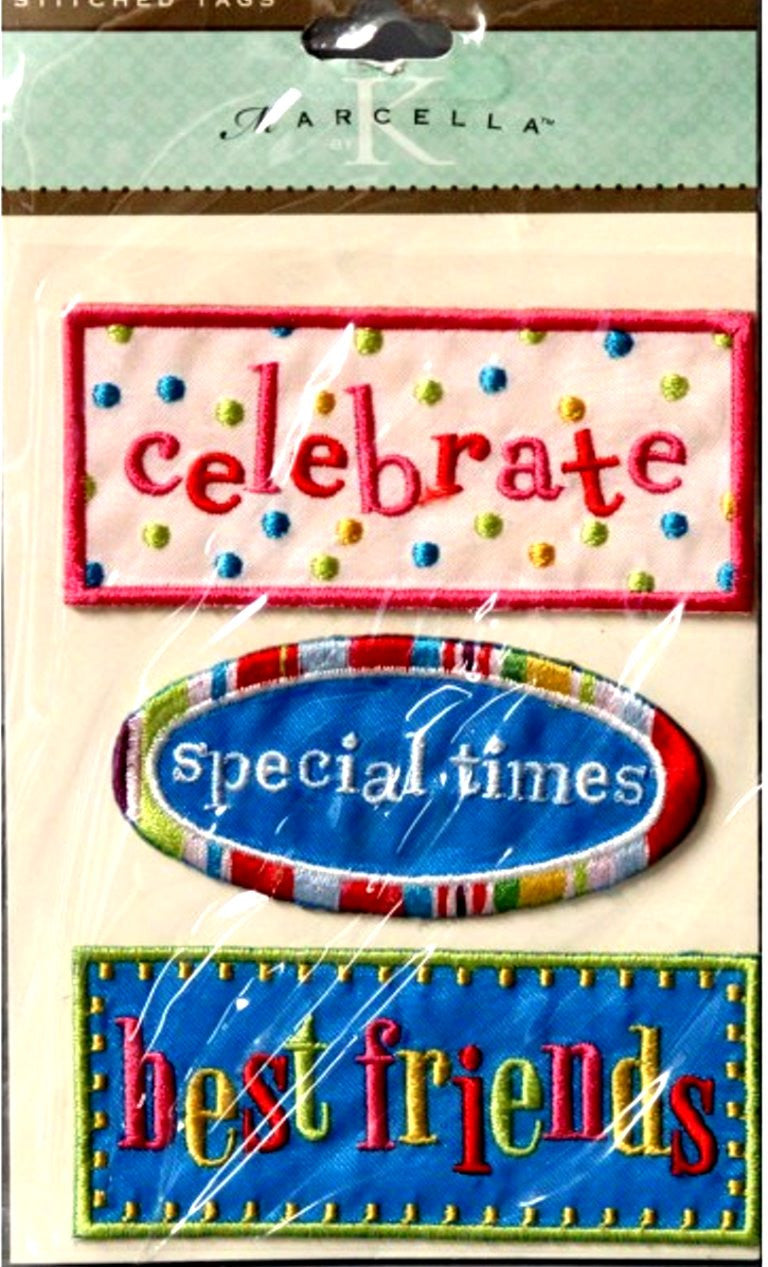 K & Company Marcella K Stitched Tags Stitchery Special Times Stickers - SCRAPBOOKFARE