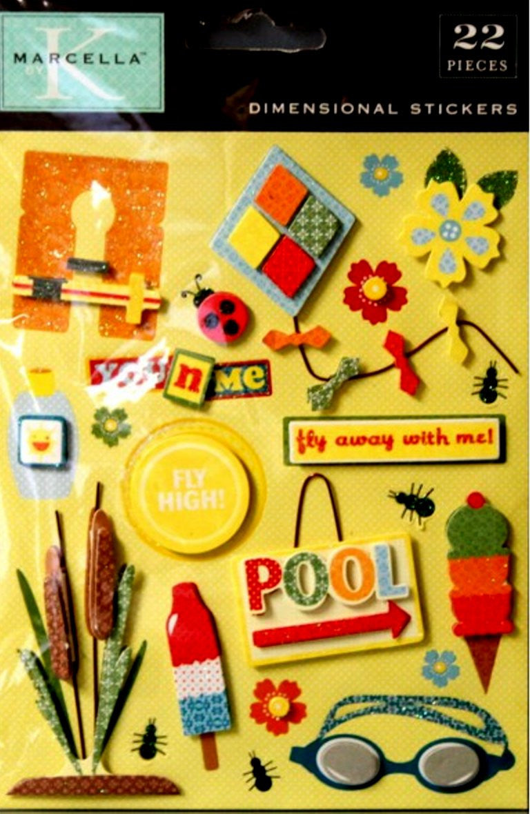 K & Company Marcella K Lemon Drop Dimensional Stickers - SCRAPBOOKFARE