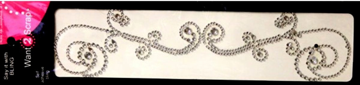 Spellbinders Want 2 Scrap Say it With Bling Diamond Rhinestone Self-Adhesive Allure Swirl Embellishments