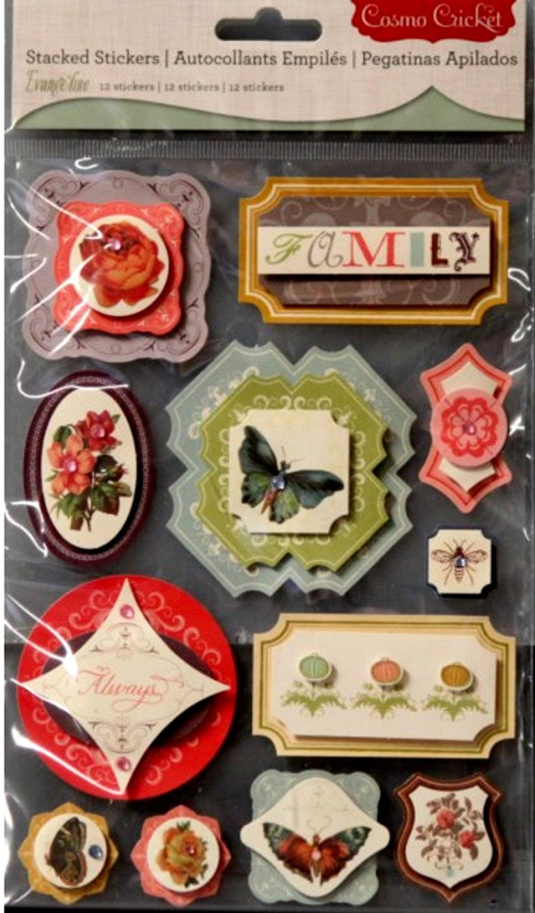 Cosmo Cricket Evangeline Dimensional Stickers - SCRAPBOOKFARE