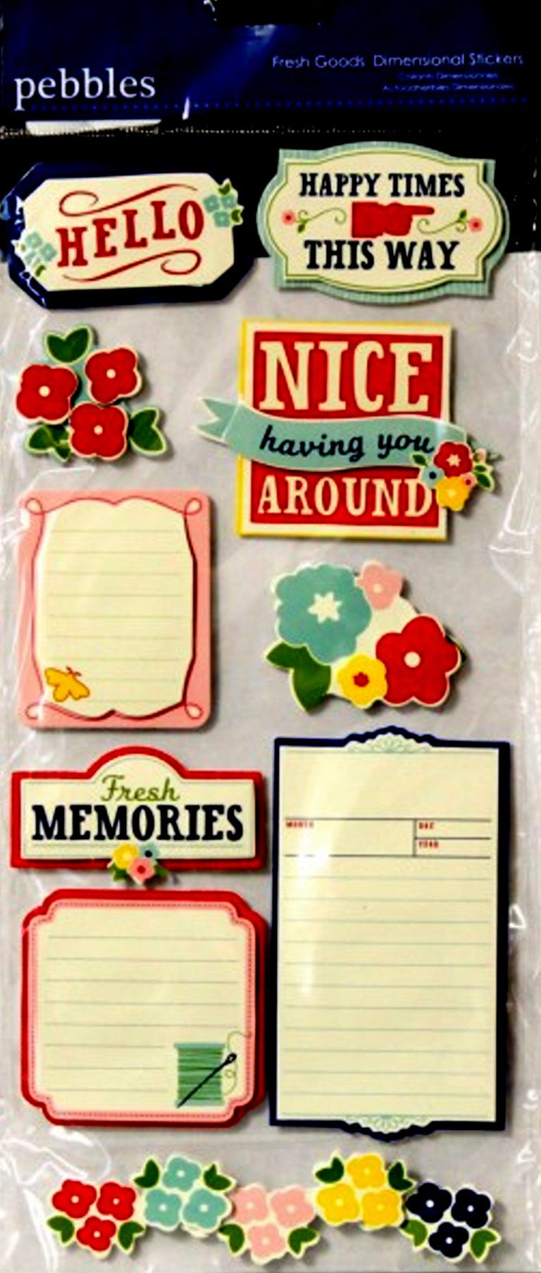 Pebbles Sentiments & Journal Tags Dimensional Stickers - SCRAPBOOKFARE