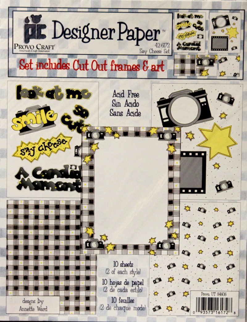 Provo Craft Say Cheese Designer Paper Set