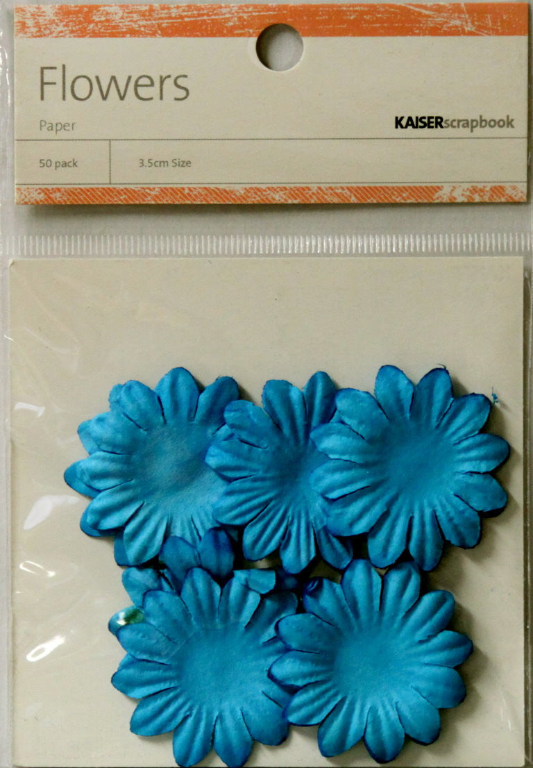 KaiserCraft Blue Paper Flowers Embellishments - SCRAPBOOKFARE