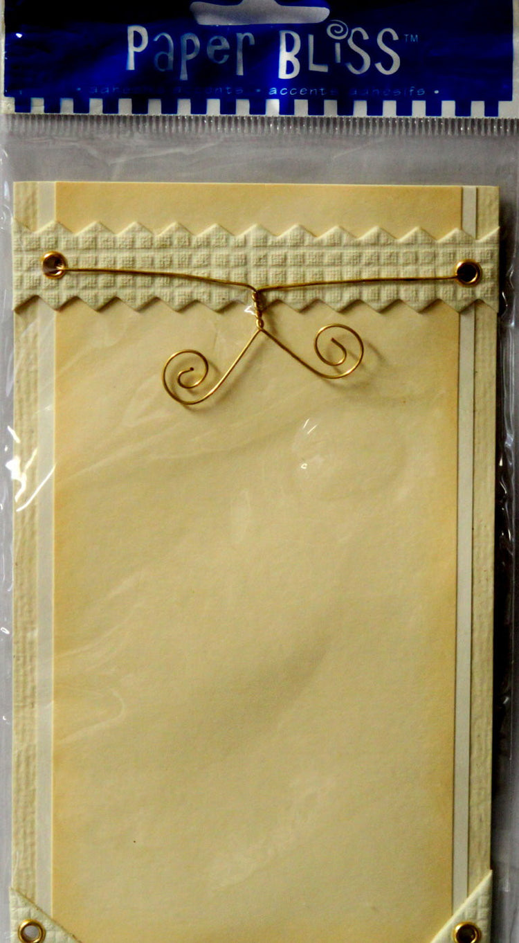 Paper Bliss 3-D Adhesive Cream & Ivory Journaling Block Embellishment - SCRAPBOOKFARE