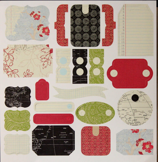 Grayson Hall Collection Collage Cuts Die-cut Tags And Tabs Punch-out Sheet - SCRAPBOOKFARE