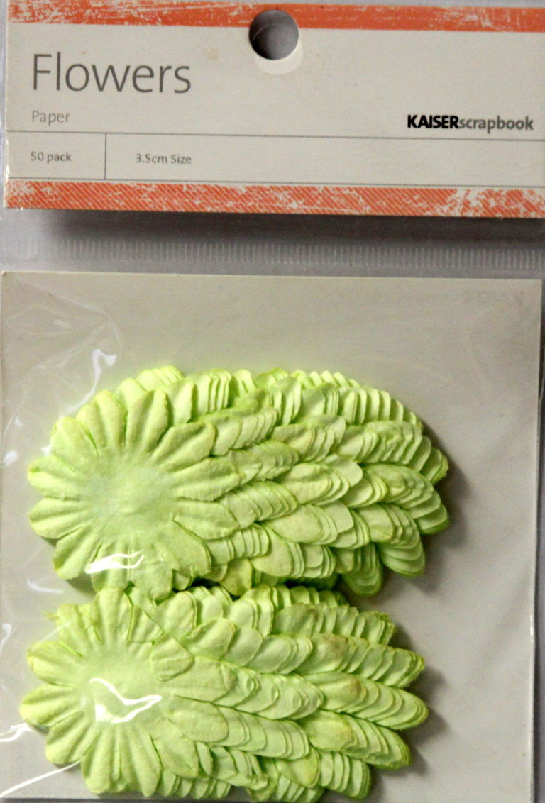 KaiserCraft Lime Paper Flowers Embellishments - SCRAPBOOKFARE