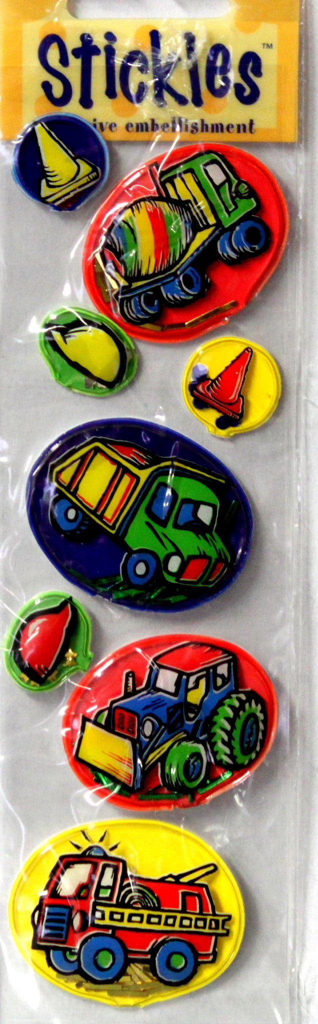 Stickles Construction Trucks Shaker Puffy Stickers