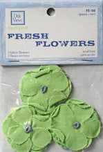 Deja Views Fresh Print Lime Green Fabric Fresh Flowers Embellishments - SCRAPBOOKFARE