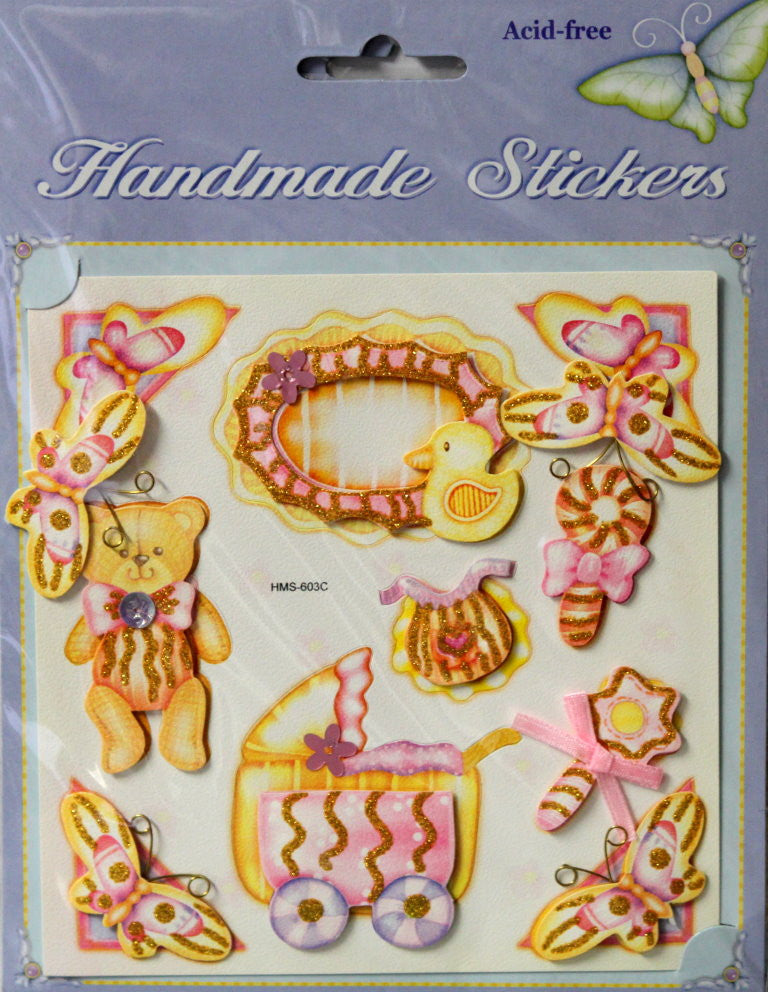 Forever Beautiful Handmade Dimensional Baby Element Stickers - SCRAPBOOKFARE