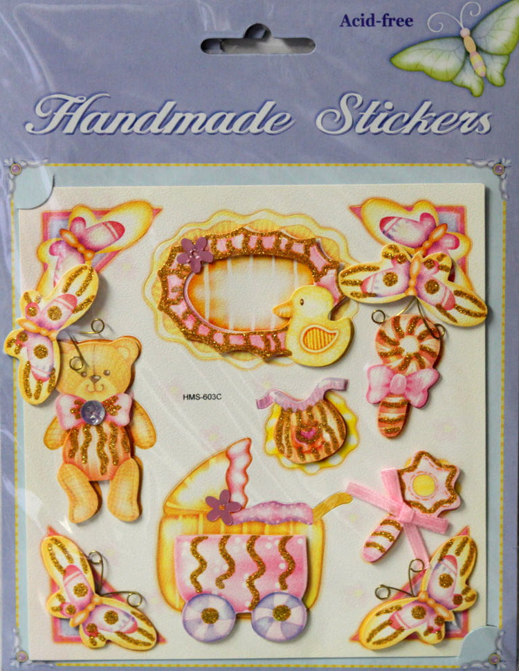 Forever Beautiful Handmade Dimensional Baby Element Stickers - SCRAPBOOKFARE