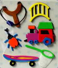 Boy's Toys Dimensional Foam Scrapbook Stickers - SCRAPBOOKFARE